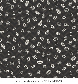 Seamless pattern Vintage hand drawn sketch with coffe beans Design menu background for bar, restaurant, cafe . Graphic vector art. Creative flyer, banner, poster, brochure template.
