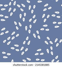 Seamless pattern with vintage hand drawn leaves on navy. Modern and original textile, wrapping paper, wall art design. Vector illustration. Floral simple minimalistic graphic design