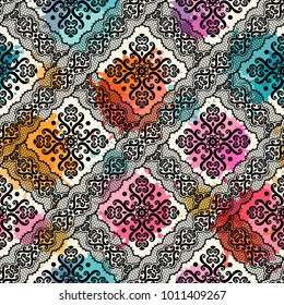 Seamless pattern. Vintage lace. Can be used on packaging paper, fabric, background for different images and etc.