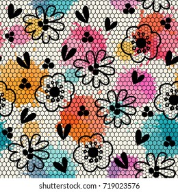 Seamless pattern. Vintage lace. Can be used on packaging paper, fabric, background for different images and etc.
