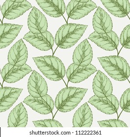 Seamless pattern with vintage leafs