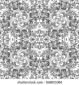 Seamless pattern with vintage ornament. Background in ornamental motifs. Vector.