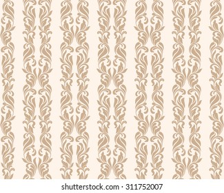 Seamless pattern with vintage ornament in beige tones