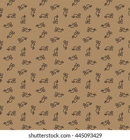Seamless Pattern. Vintage ornament. Iced coffee and black color. Vector illustration