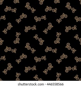 Seamless Pattern. Vintage ornament. Iced coffee and black color. Vector illustration