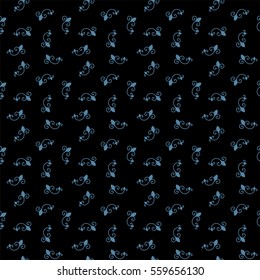 Seamless Pattern. Vintage ornament. Niagara and black color. Vector illustration