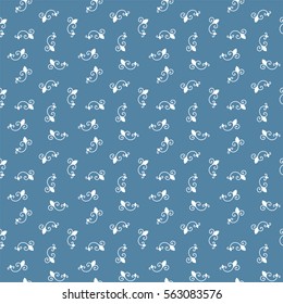 Seamless Pattern. Vintage ornament. Niagara and white color. Vector illustration