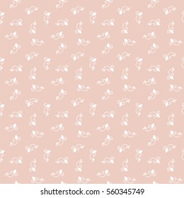 Seamless Pattern. Vintage ornament. Pale Dogwood and white color. Vector illustration