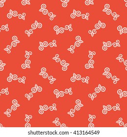 Seamless Pattern. Vintage ornament. Red and white color. Vector illustration. 