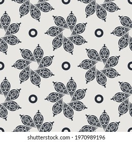 Seamless pattern with vintage ornament. Vector illustration.