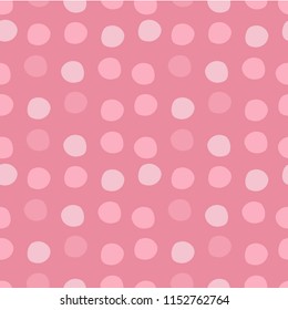 Seamless pattern vintage pink polka dot 