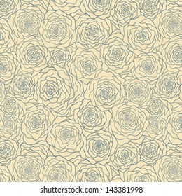 Seamless pattern with vintage roses.