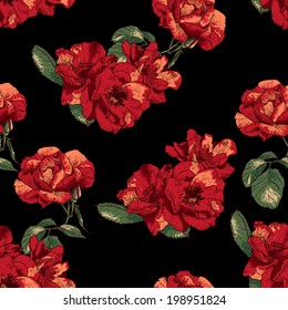 Seamless Pattern with Vintage Roses Nature background