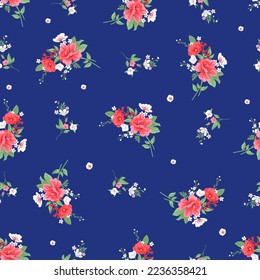 Seamless pattern with vintage roses for summer dress fabrics