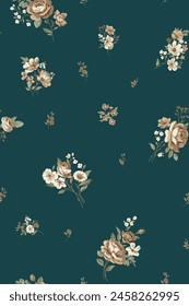 Nahtloses Muster mit Vintage-Rosen für Sommerkleidstoffe