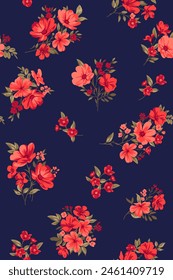 Seamless pattern with vintage roses for summer dress fabrics