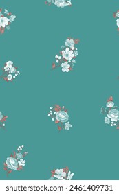 Seamless pattern with vintage roses for summer dress fabrics
