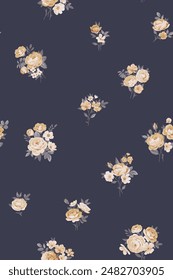 Nahtloses Muster mit Vintage-Rosen für Sommerkleidstoffe