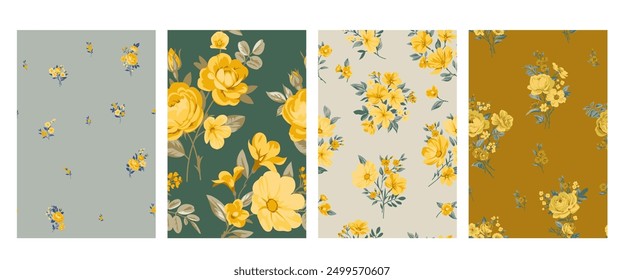 Seamless pattern with vintage roses for summer dress fabrics