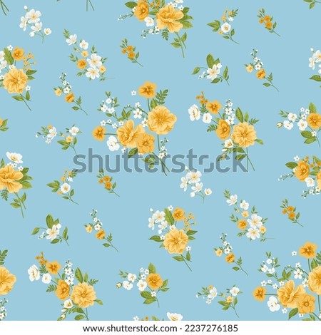 Seamless pattern with vintage roses for summer dress fabrics