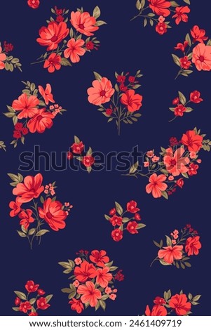Seamless pattern with vintage roses for summer dress fabrics