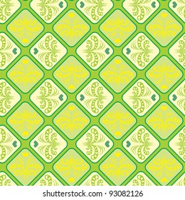 seamless pattern with a vintage pattern of sprouting hearts