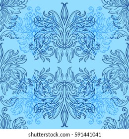 Seamless pattern in vintage style with beautiful ornaments