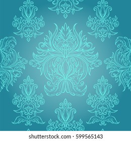 Seamless pattern in vintage style with beautiful ornaments