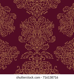 Seamless pattern in vintage style with beautiful ornaments