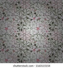 Seamless pattern in vintage style with bouquets of flowers. Vector illustration. On white, neutral and black colors.