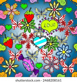 seamless pattern in vintage style with bouquets of flowers. vector illustration on pleasant colors.