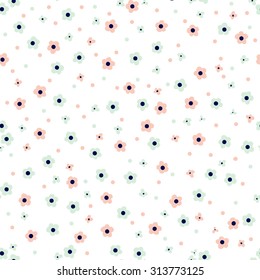 Seamless pattern in vintage style. Doodle flowers retro design. Can be used for wallpaper, pattern fills, web page background, surface textures. Vector