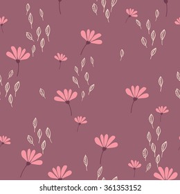 Seamless pattern in vintage style. Doodle flowers romantic design. Can be used for wallpaper, pattern fills, web page background, surface textures. Vector