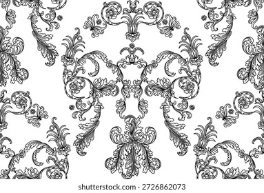 


Padrão sem emenda no estilo vintage com elementos de ornamento gótico