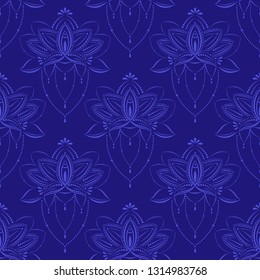 Seamless pattern in vintage style on a dark background. Vector.
