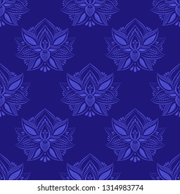 Seamless pattern in vintage style on a dark background. Vector.