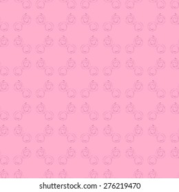 Seamless pattern in vintage style with repeating monograms curls light pink