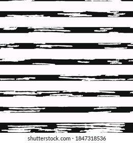 Seamless pattern, in vintage style, vector illustration on white and black uneven striped background, suitable for all designs