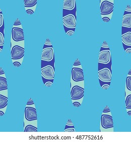 Seamless pattern with vintage surfboards background.