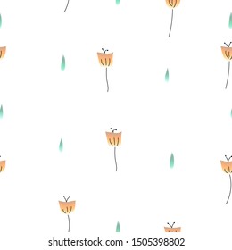 Seamless pattern of vintage tone small flower for wallpaper, paper business, fabric print, textile pattern. Vector design.