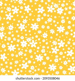 patrón ininterrumpido con flores vectoriales vintage groovy. Los años 70, 60, elementos modernos. flores estilizadas siluetas audaces. arte abstracto para el diseño de superficies, textiles, papel, papel de embalaje y cubiertas