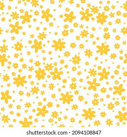 seamless pattern with vintage vector groovy flowers. 70s, 60s, modern elements. stylized flowers bold silhouettes. abstract art for surface design, textile, stationery, wrapping paper and covers