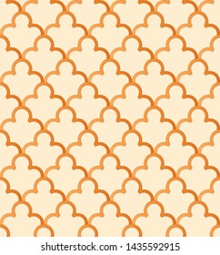 Seamless pattern in vintage victorian style on terracotta shades. Can be used for your design, wallpaper, pattern fills, surface textures, textile.