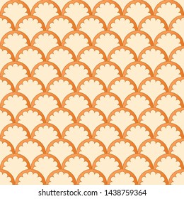 Seamless pattern in vintage victorian style on terracotta shades. Can be used for your design, wallpaper, pattern fills, surface textures, textile.