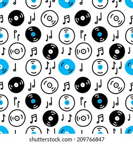Seamless pattern with vinyl records 1