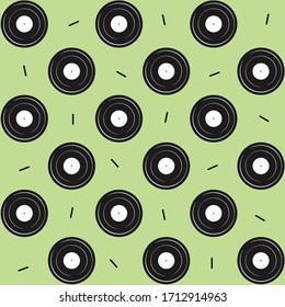 Motif harmonieux. Enregistrements de vinyle. Arrière-plan pois