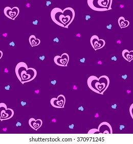 Seamless pattern. Violet abstraction love. A heart.