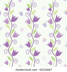 Seamless pattern with violet bells