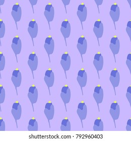 seamless pattern with violet flowers