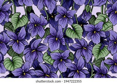 Patrón sin foco de flores violetas, color, vector